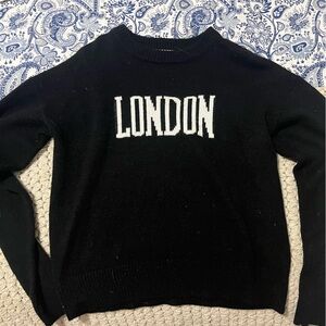 Ardene Black Sweater with White 'London' Print